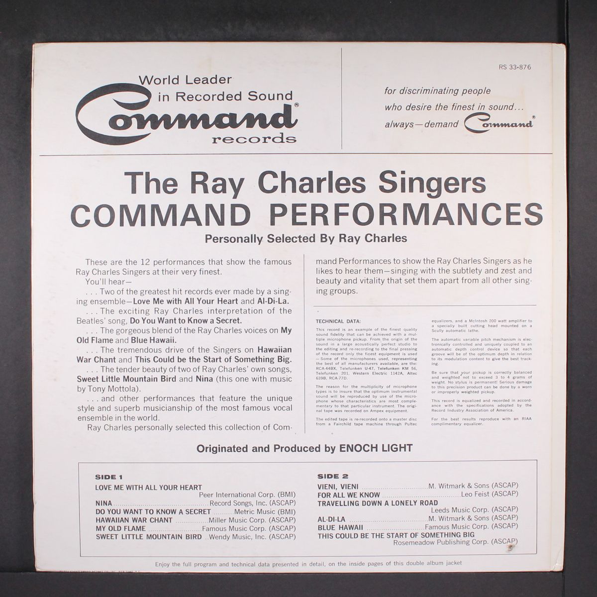 command performances by RAY CHARLES SINGERS