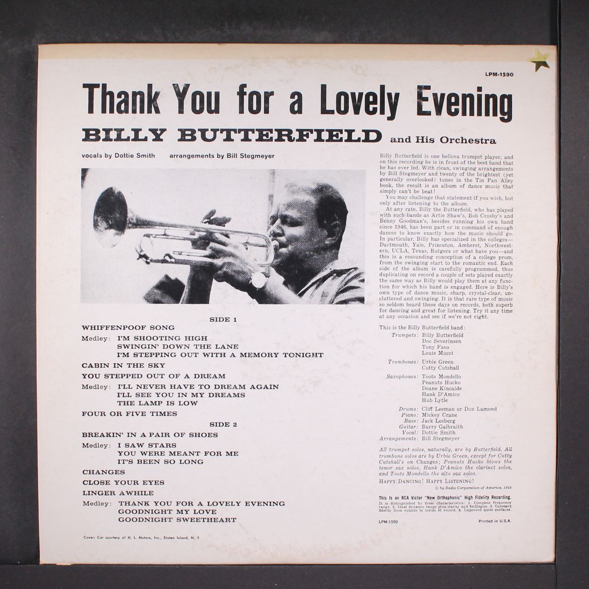 thank you for a lovely evening by BILLY BUTTERFIELD