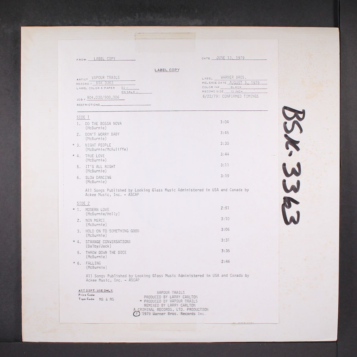 vapour trails by VAPOUR TRAILS