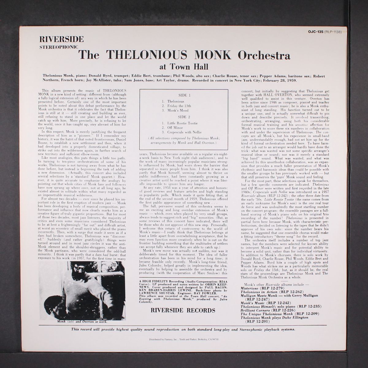 at town hall by THELONIOUS MONK