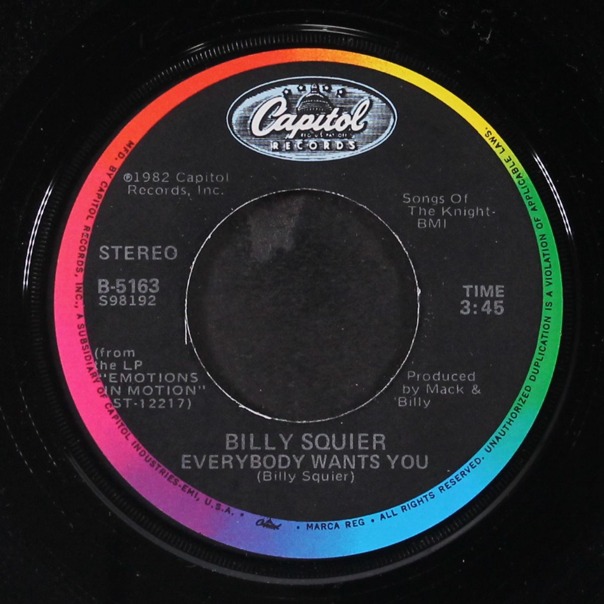 everybody wants you / keep me satisfied by BILLY SQUIER