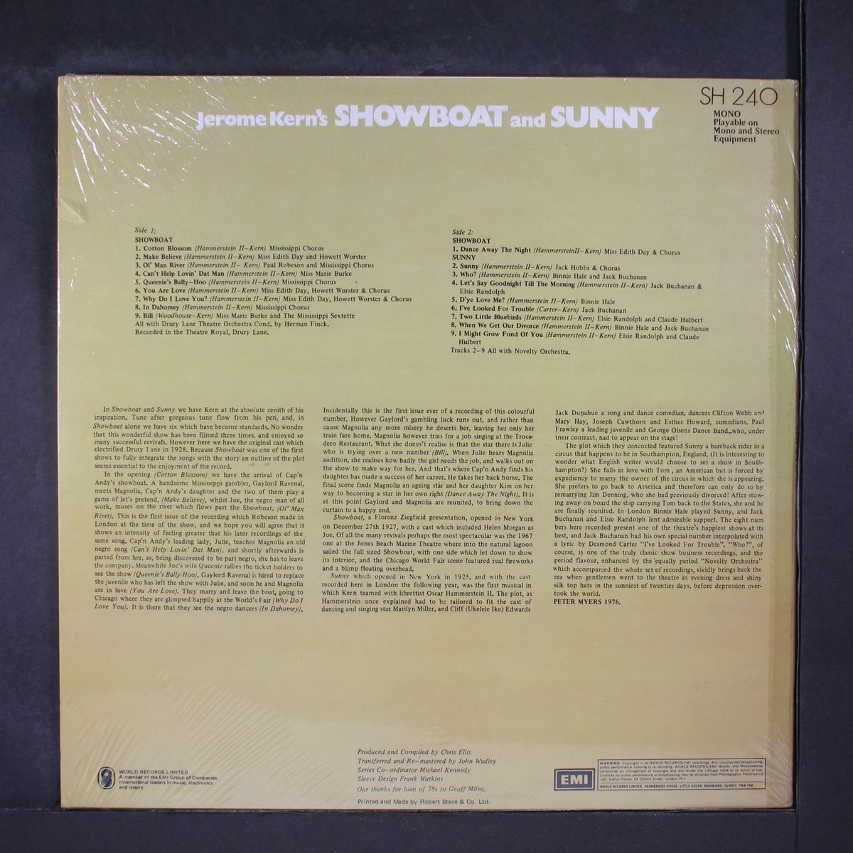 jerome kern's showboat & sunny by ORIGINAL LONDON CAST