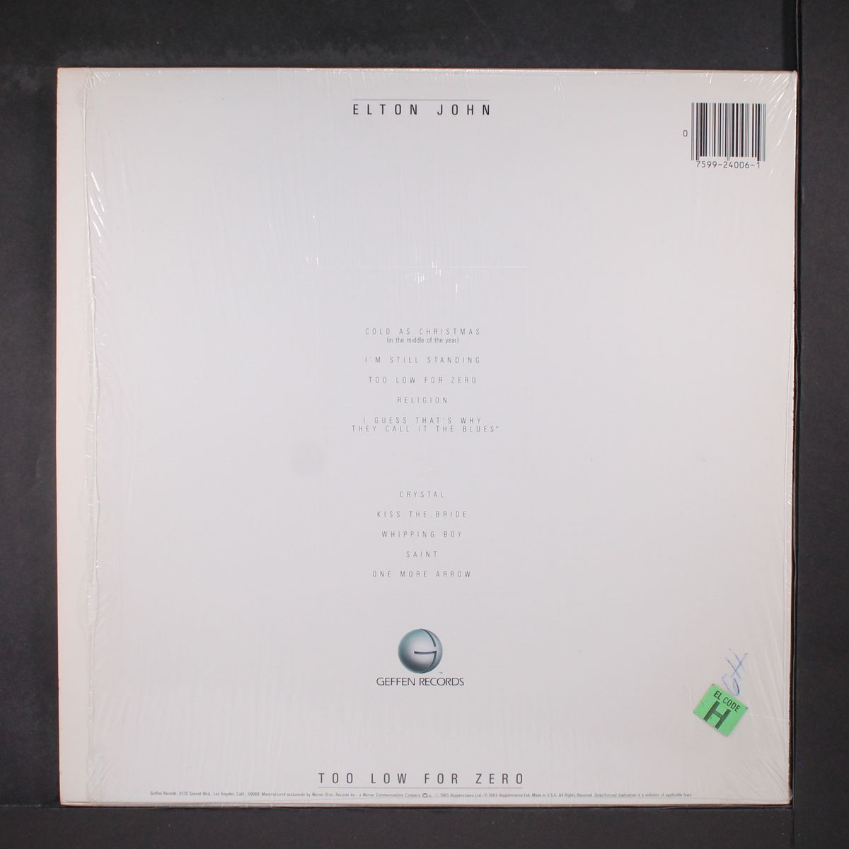 too low for zero by ELTON JOHN