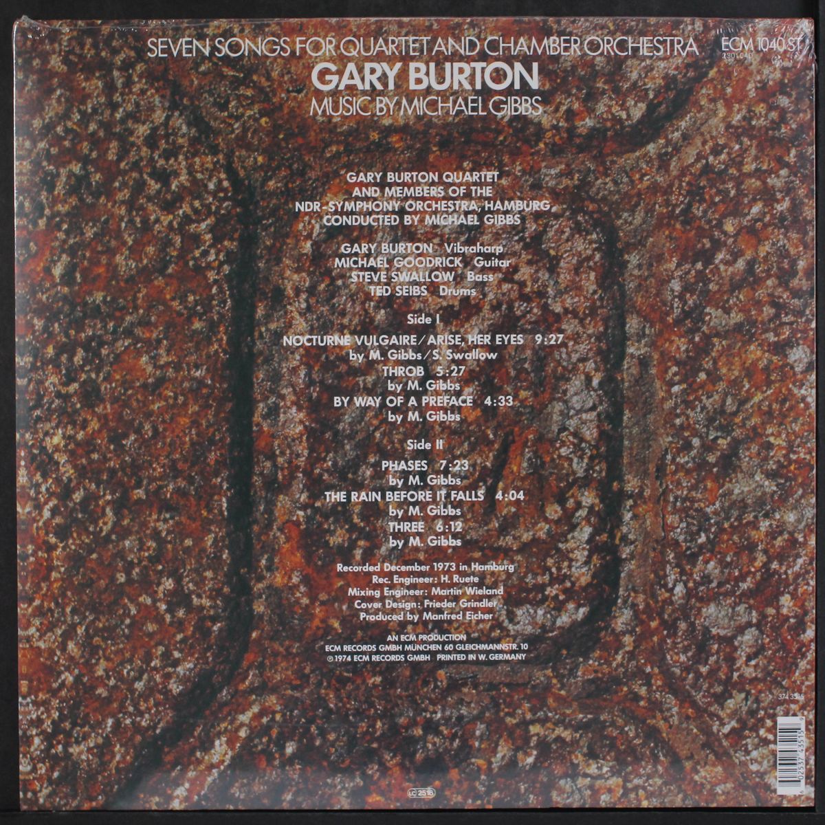 seven songs for quartet and chamber orch by GARY BURTON