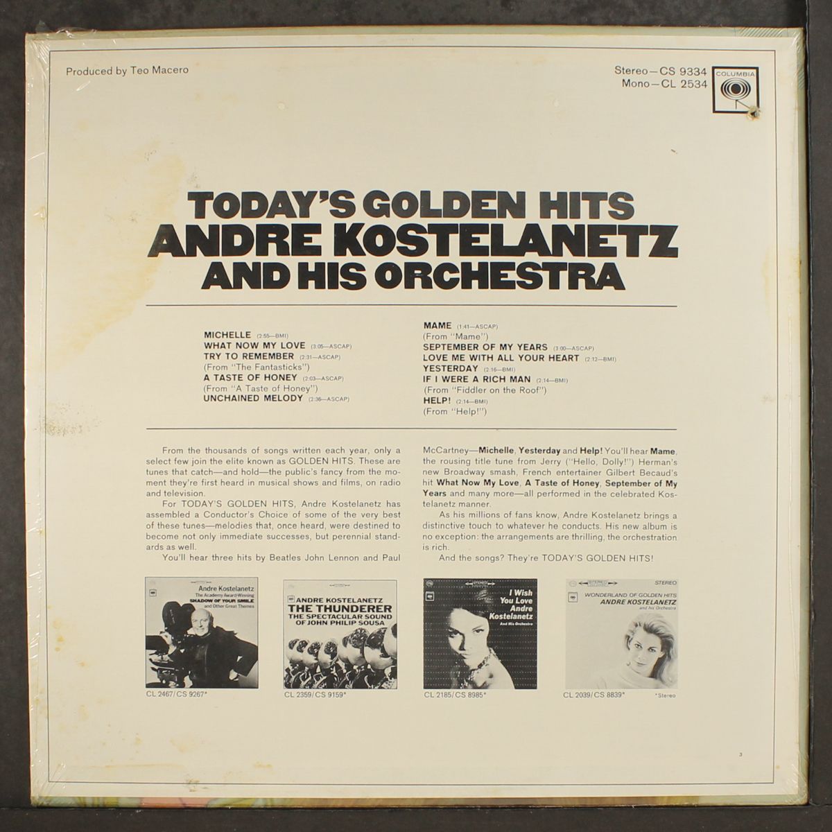 today's golden hits by ANDRE KOSTELANETZ