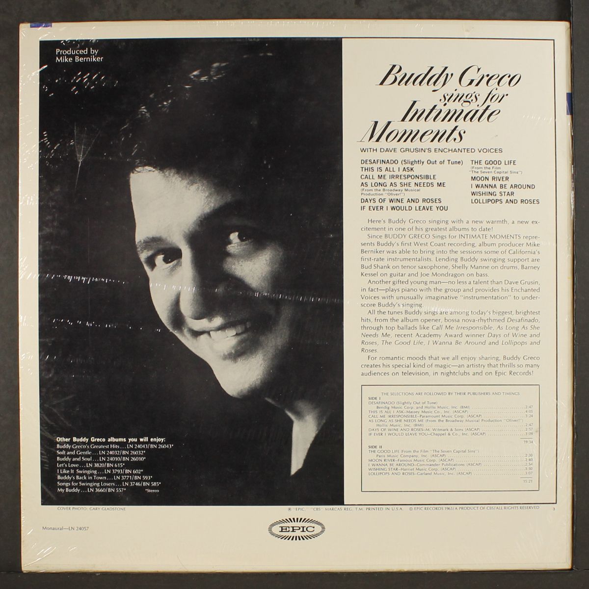 sings for intimate moments by BUDDY GRECO