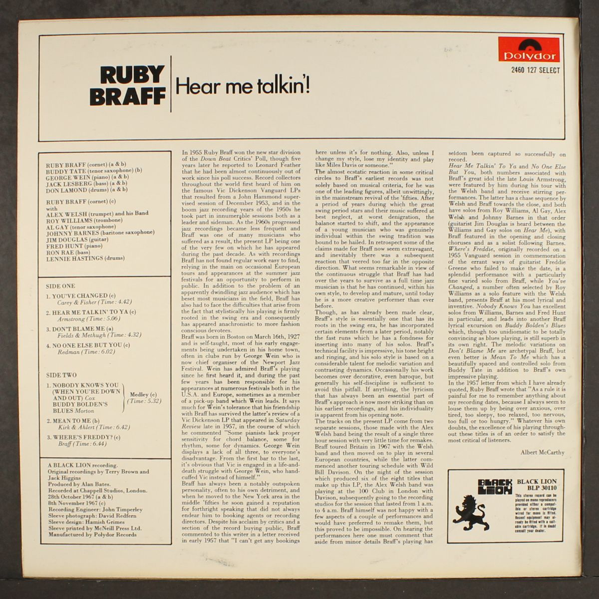 hear me talkin' by RUBY BRAFF