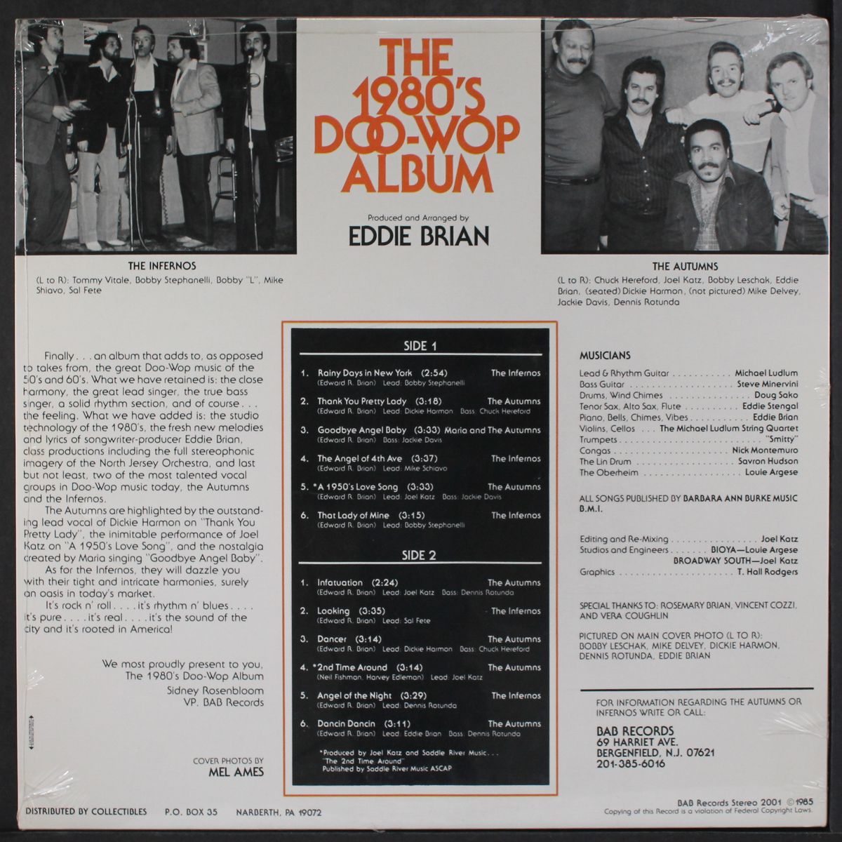 the 1980's doo-wop album by AUTUMNS / INFERNOS