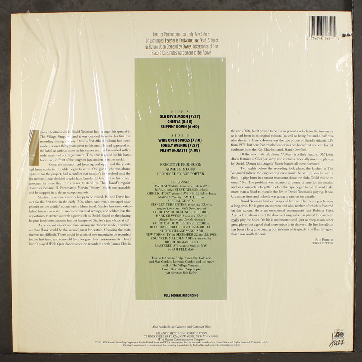 fire! live at the village vanguard by DAVID NEWMAN