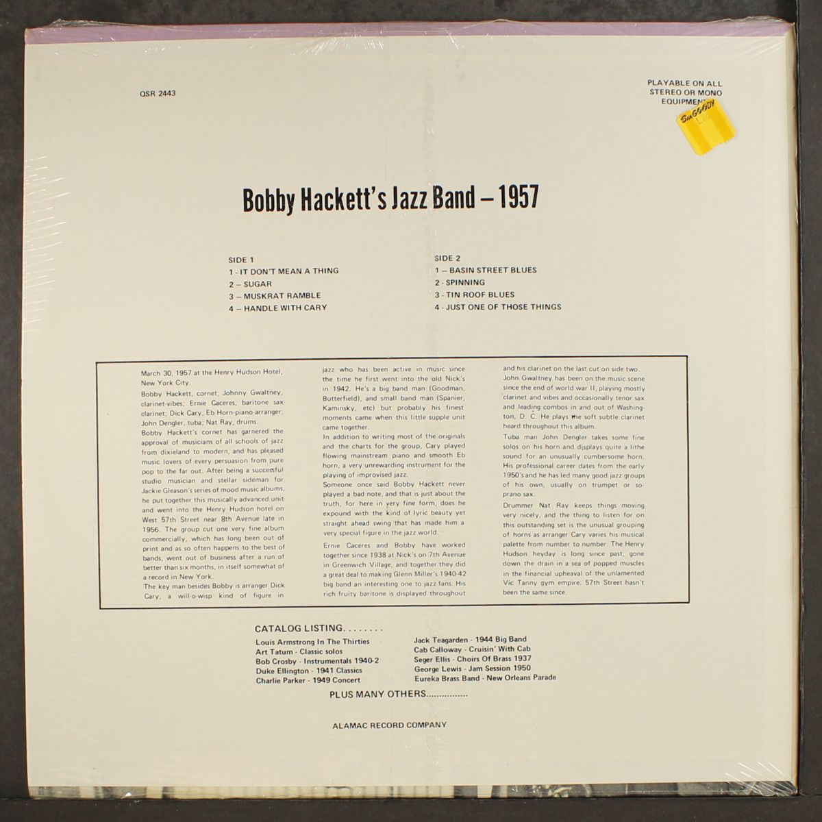 bobby hackett's jazz band- 1957 by BOBBY HACKETT