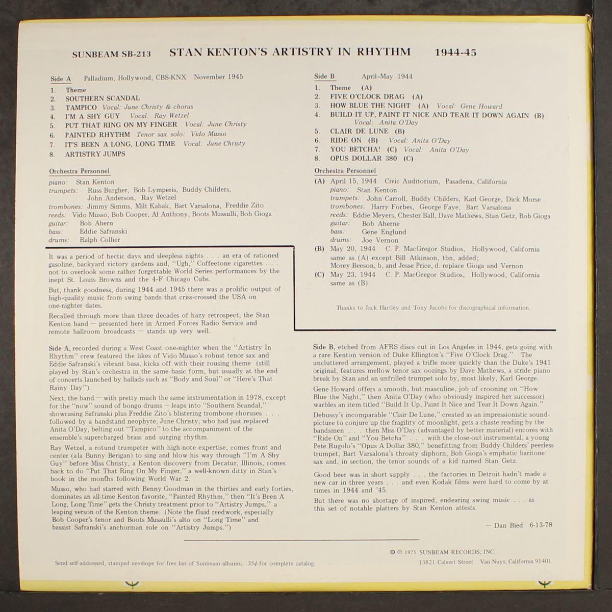 artistry in rythm by STAN KENTON