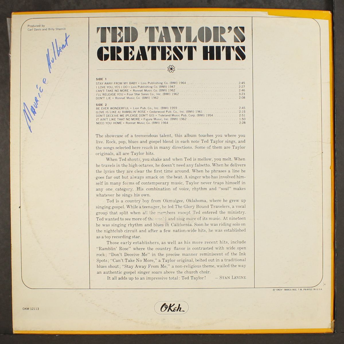 greatest hits by TED TAYLOR