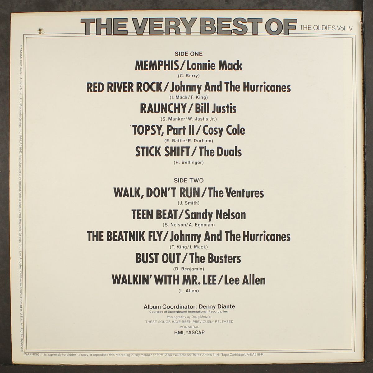 the very best of the oldies, vol. iv (the instrumentals) by VARIOUS