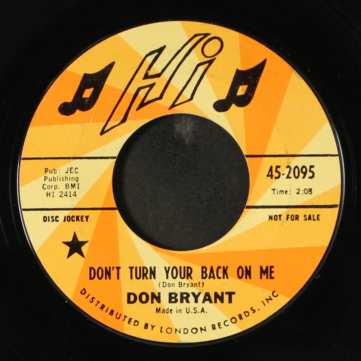don't turn your back on me by DON BRYANT
