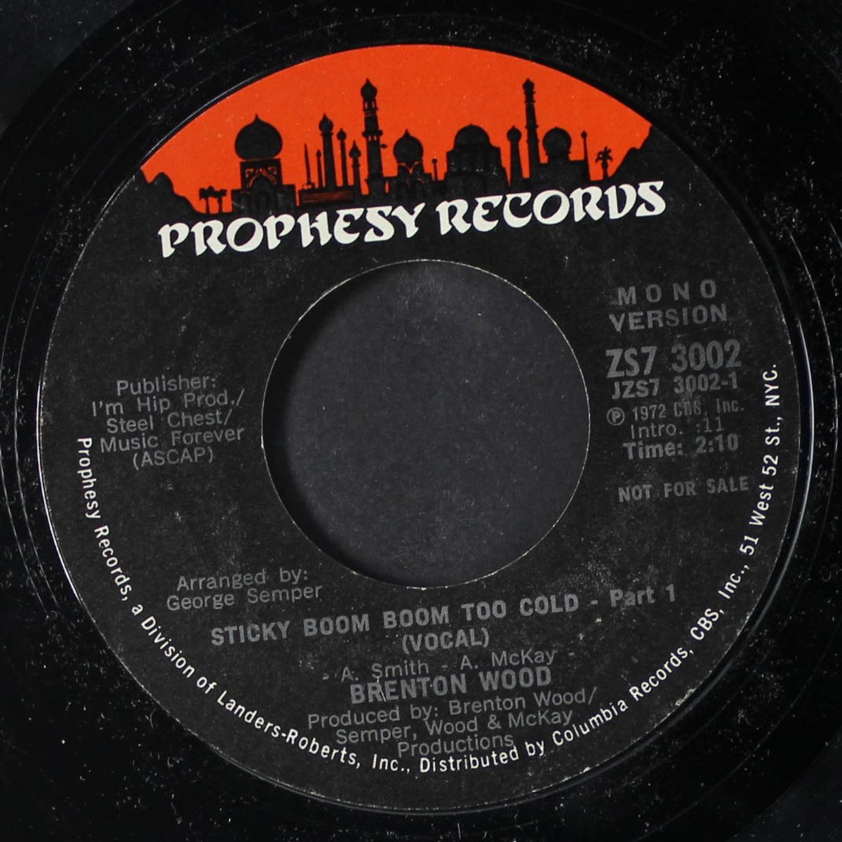 sticky boom boom too cold / mono by BRENTON WOOD