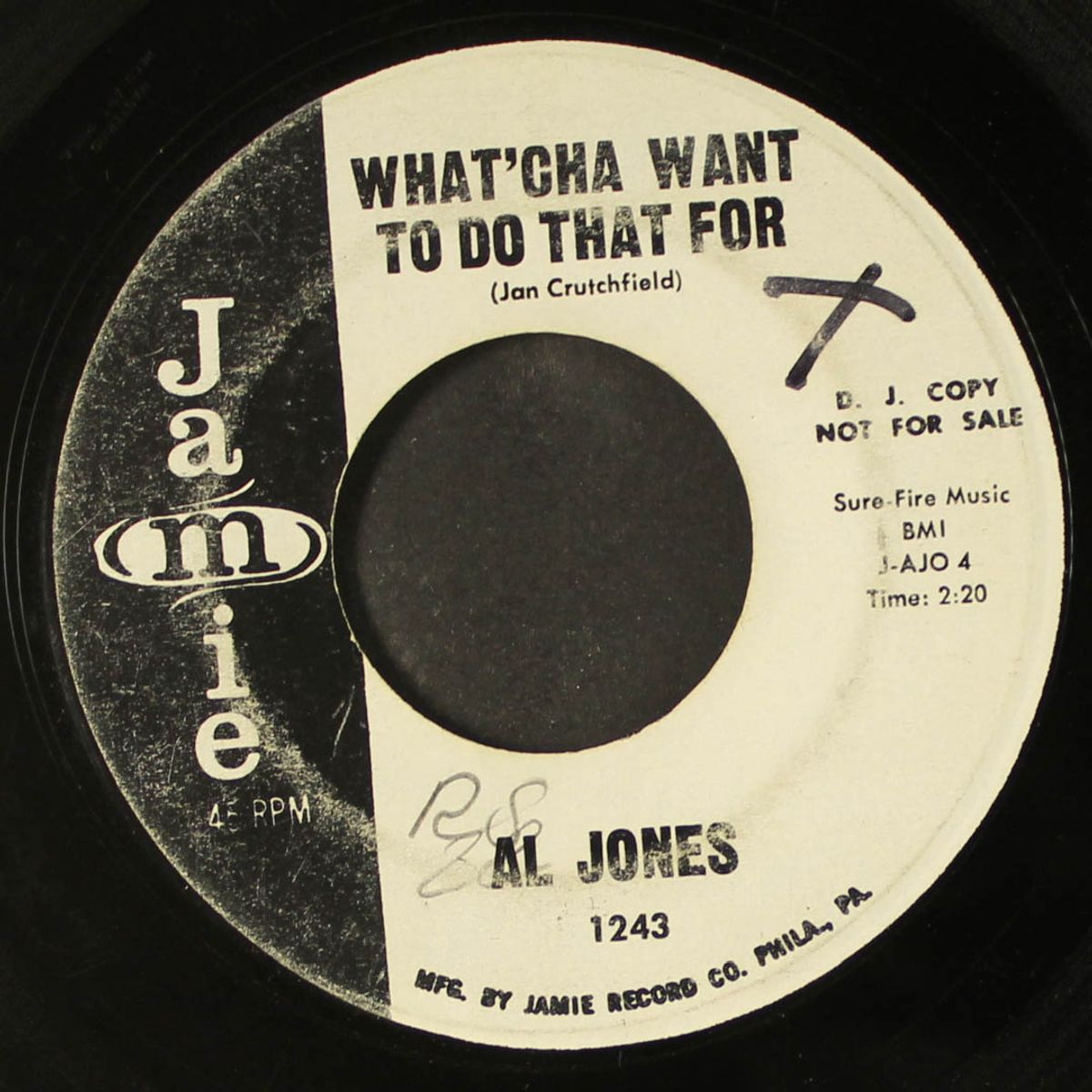 chalk one up for bobby / what'cha want to do that for by AL JONES