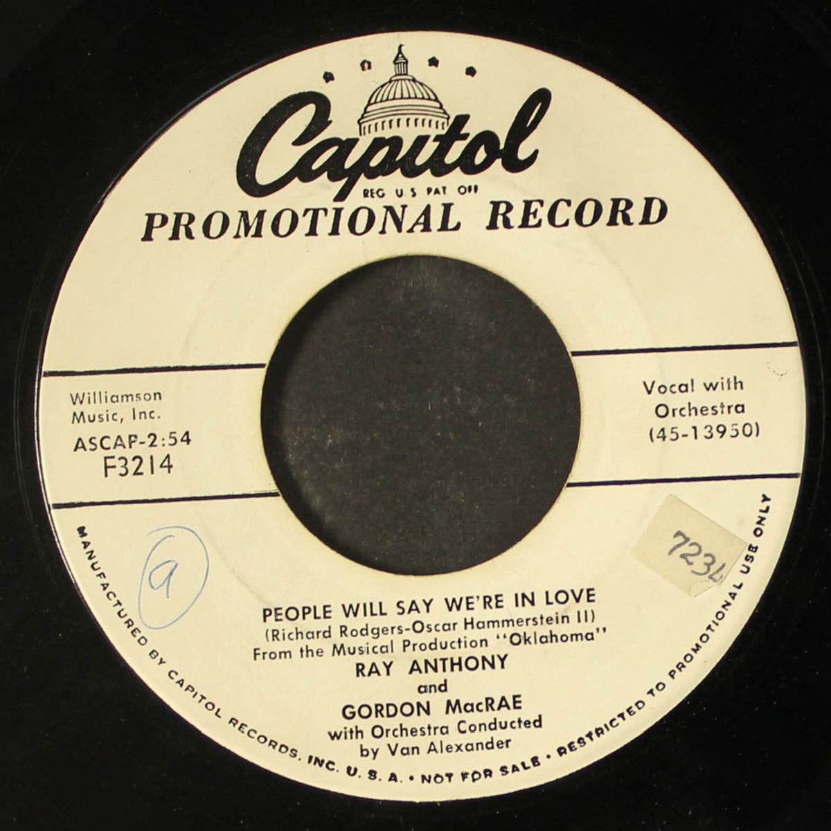 people will say we're in love / the surrey with the fringe on top by RAY ANTHONY & GORDON MACRAE