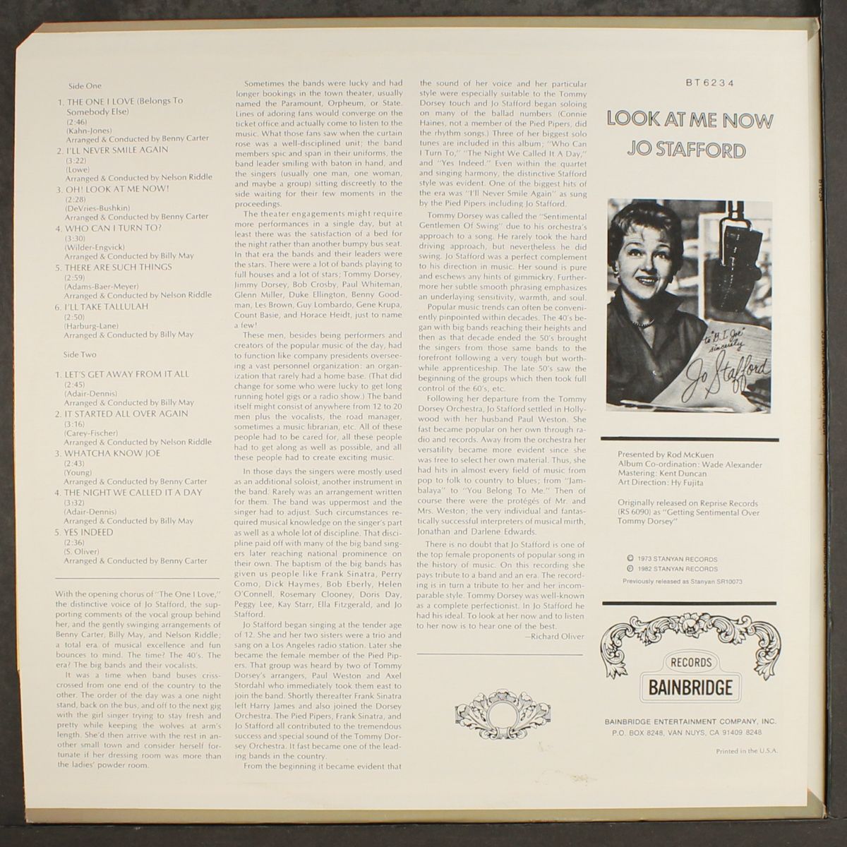 look at me now by JO STAFFORD