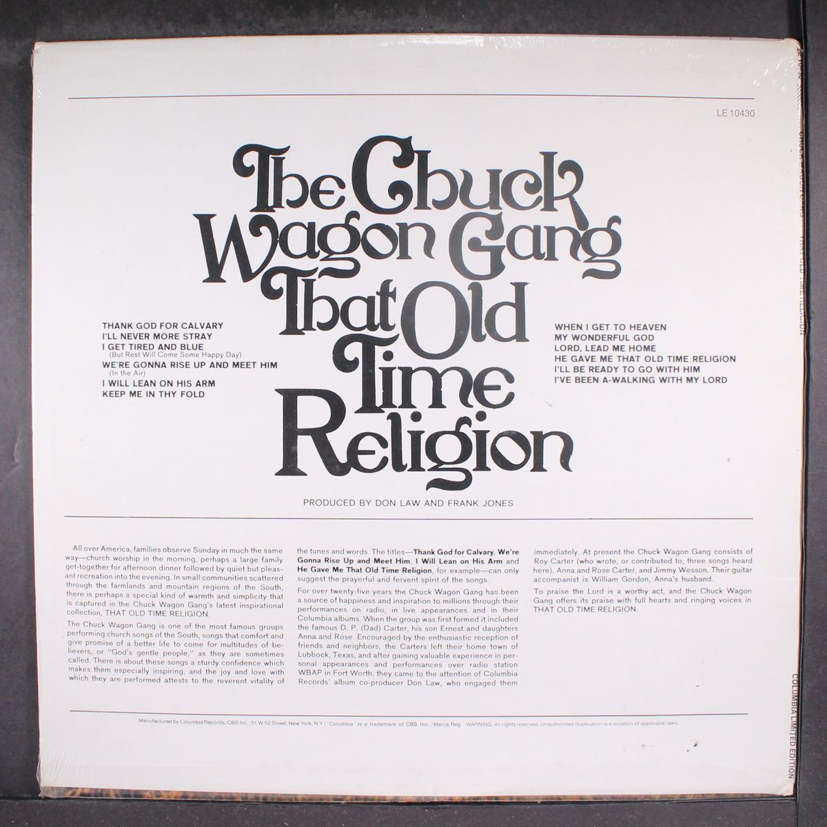 that old time religion by CHUCK WAGON GANG