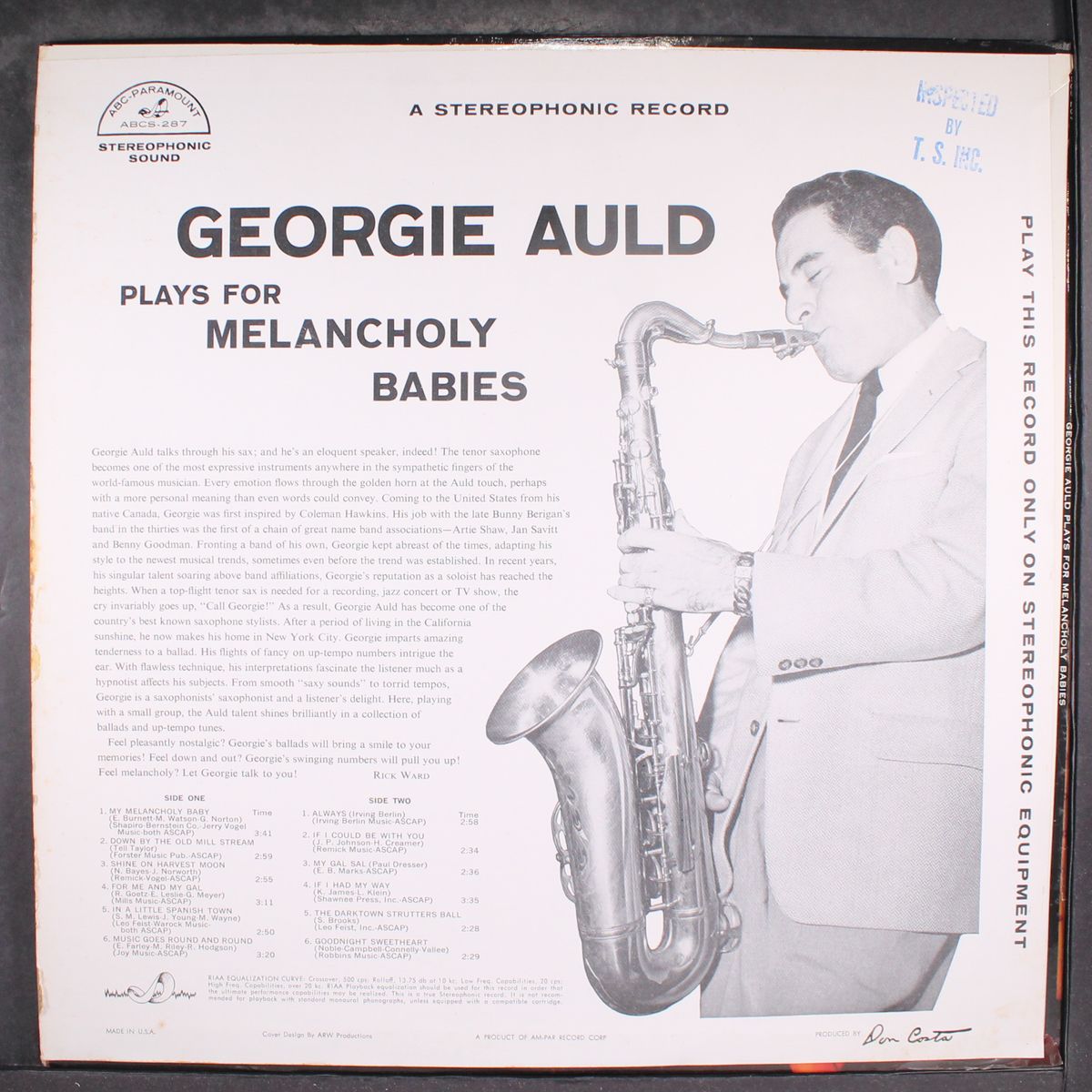 plays for melancholy babies by GEORGIE AULD