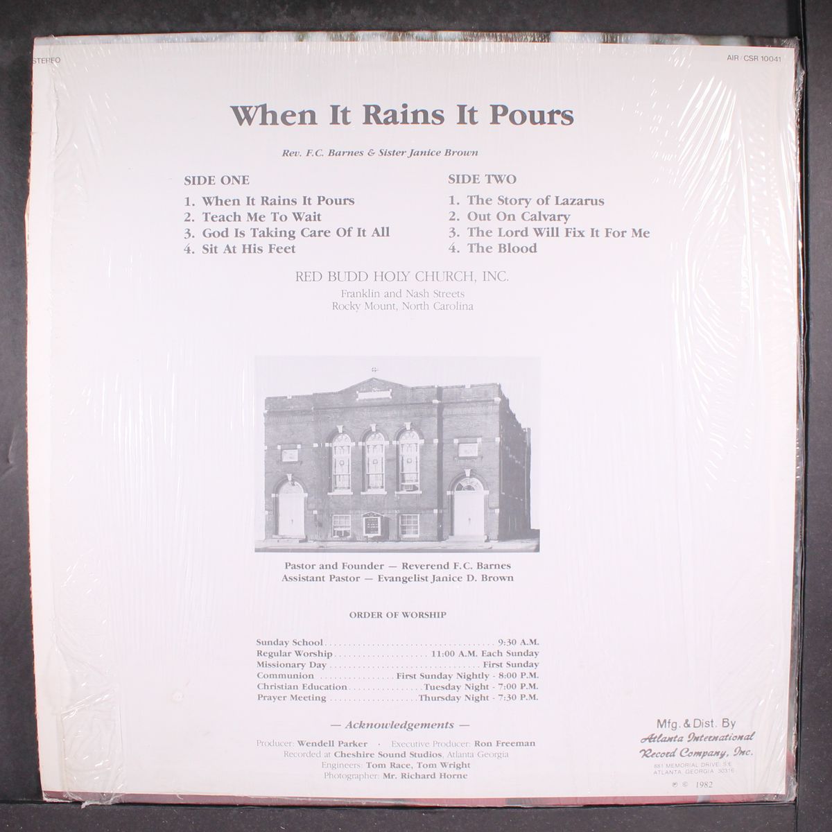 when it rains it pours by REV. F.C. BARNES & SISTER JANICE BROWN