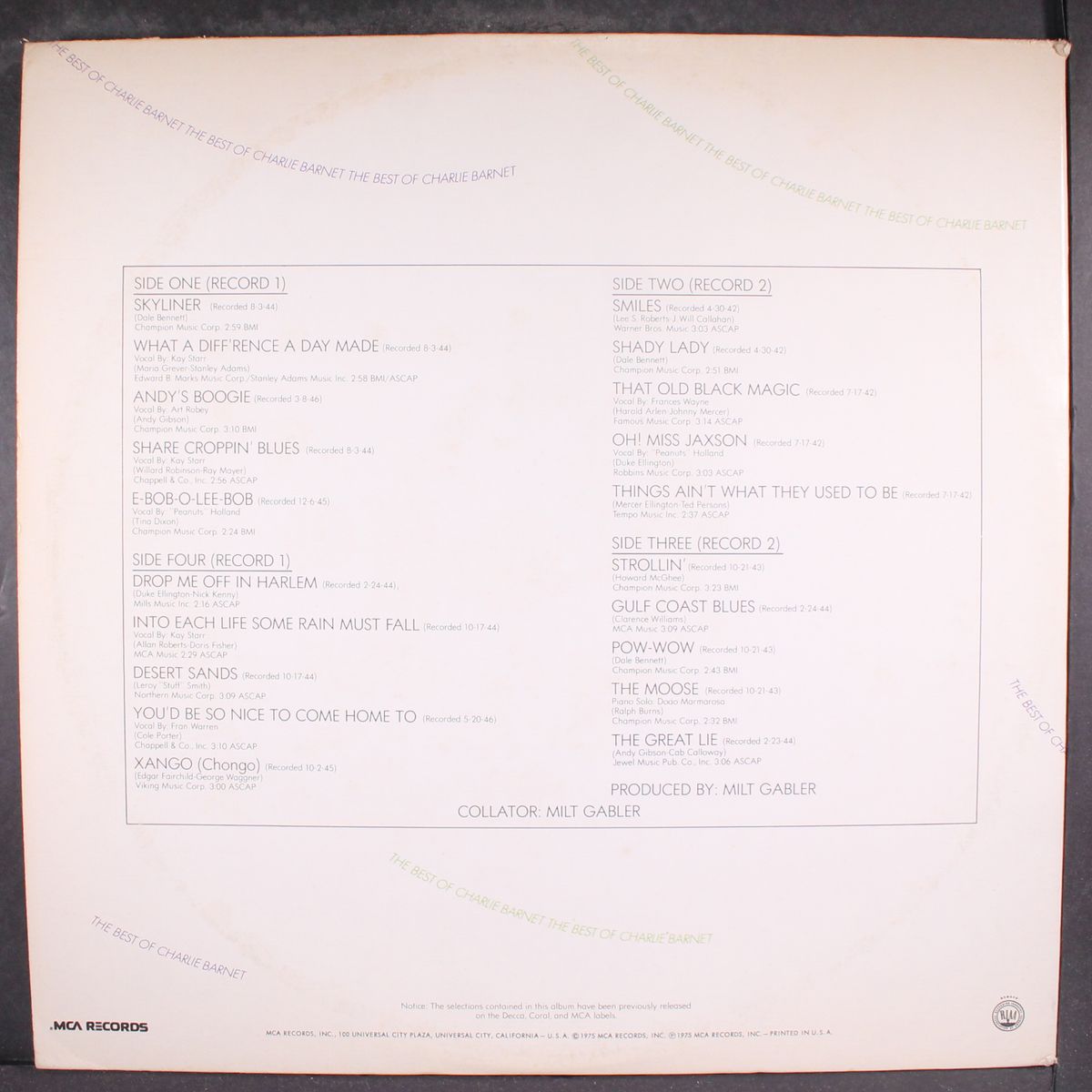 best of by CHARLIE BARNET