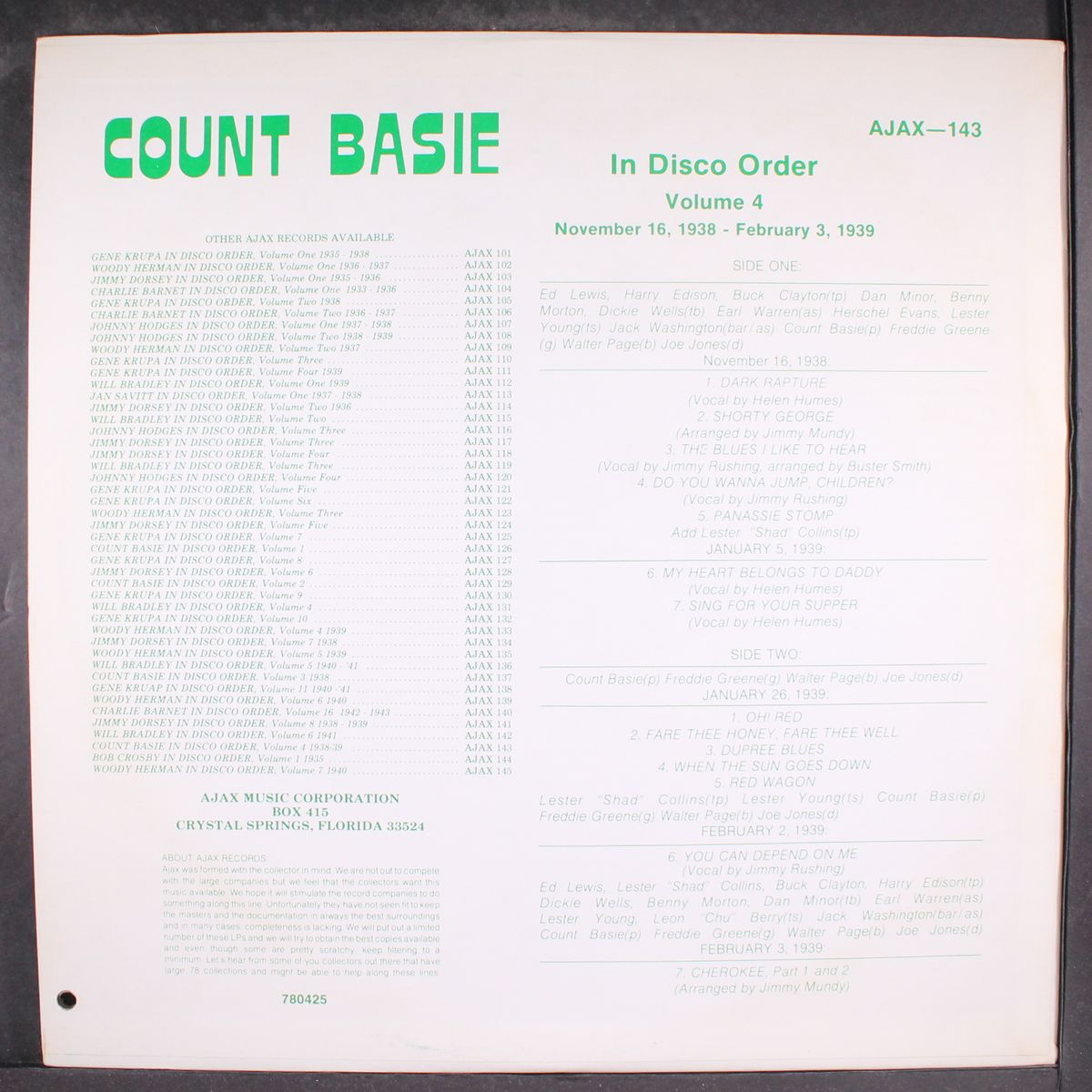 in disco order, vol.4, 1938-9 by COUNT BASIE