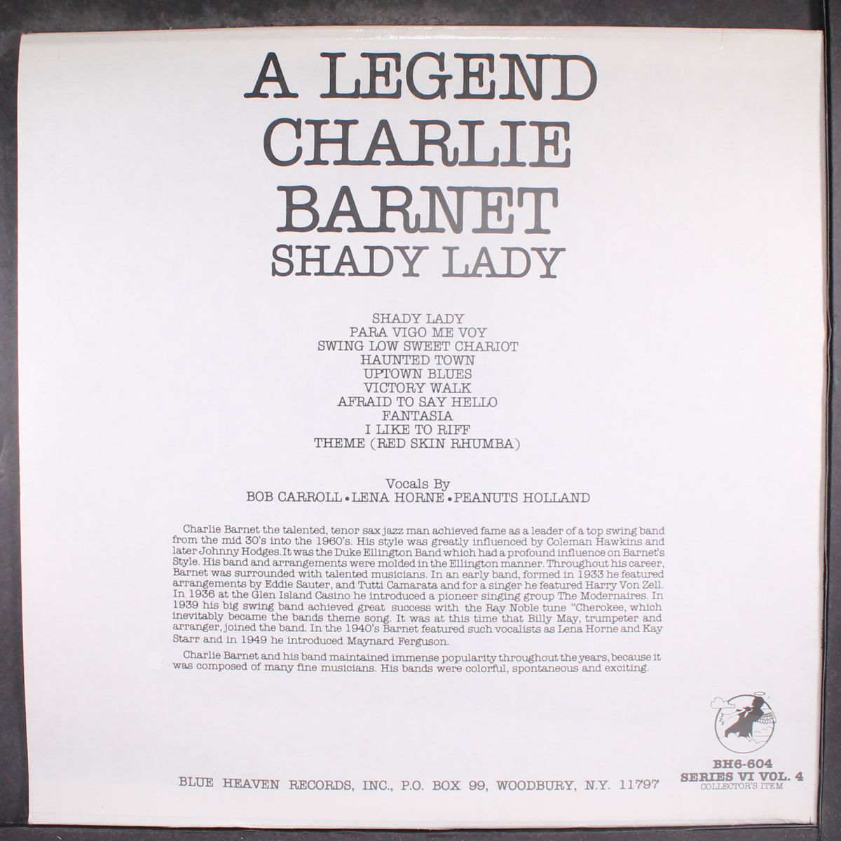 a legend, shady lady by CHARLIE BARNET