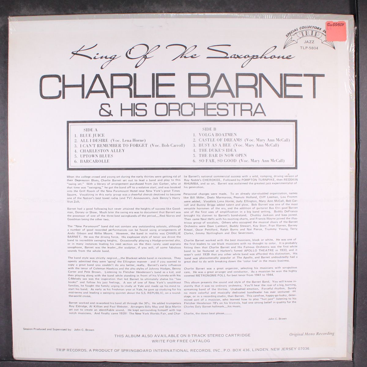 king of the saxophone by CHARLIE BARNET