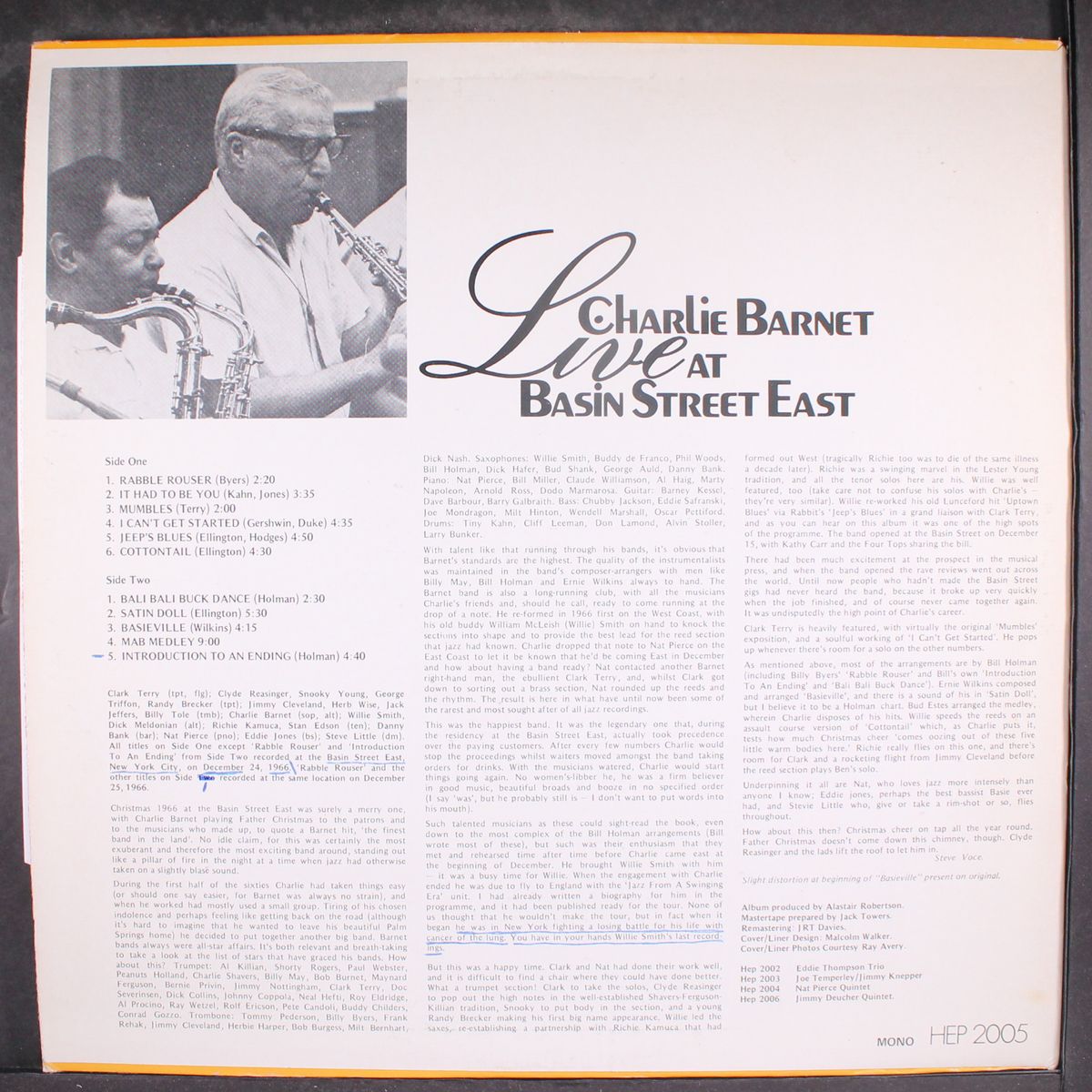 live at basin street east by CHARLIE BARNET
