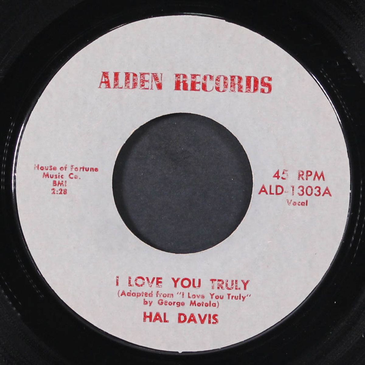 i love you truly / king of lovers by HAL DAVIS & GROUP