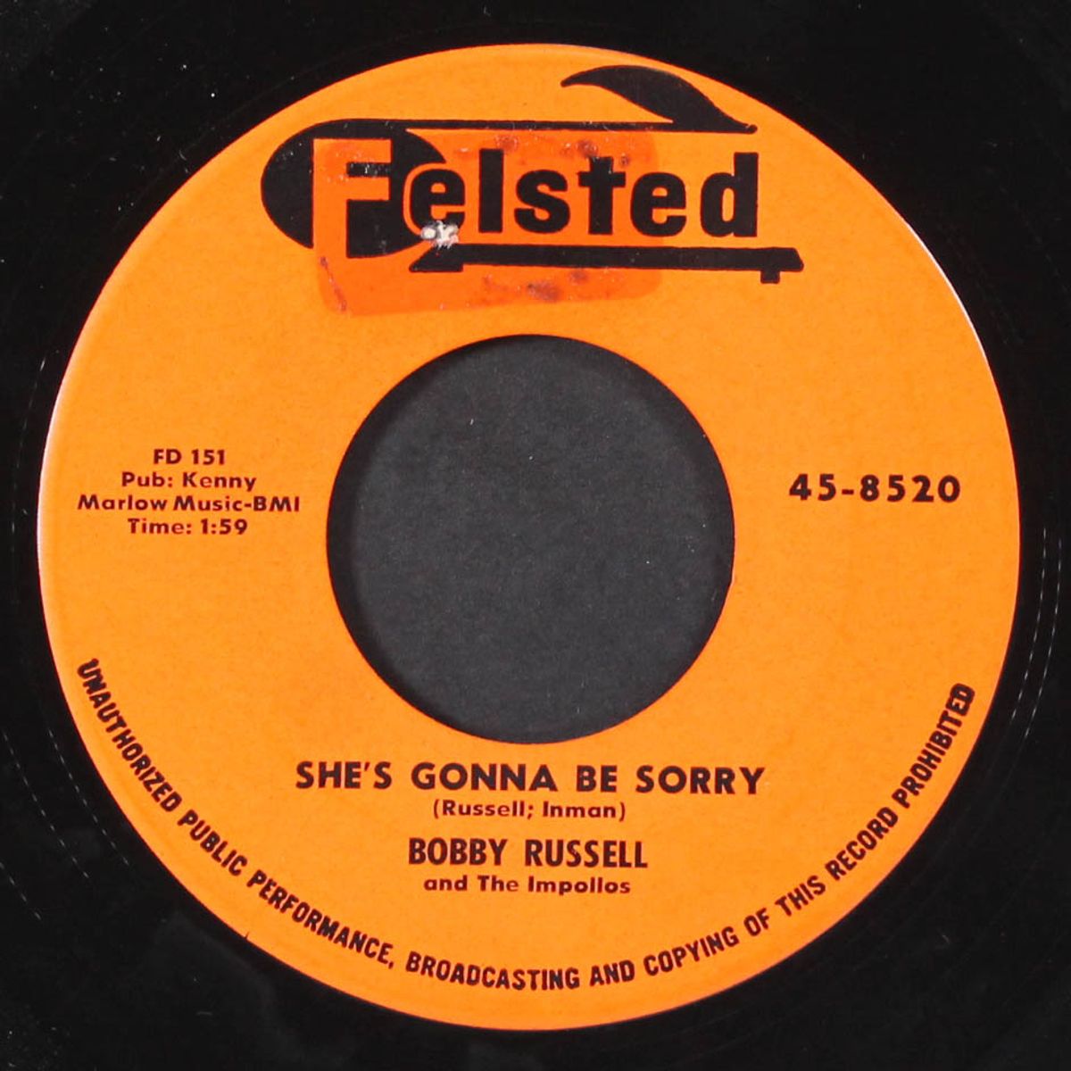 the raven / she's gonna be sorry by BOBBY RUSSELL & IMPOLLOS