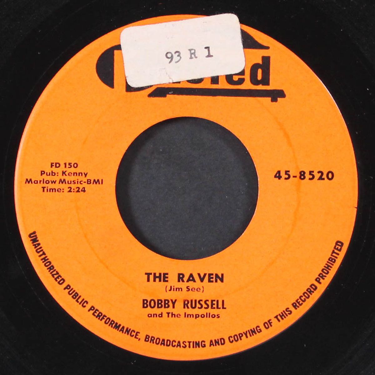the raven / she's gonna be sorry by BOBBY RUSSELL & IMPOLLOS