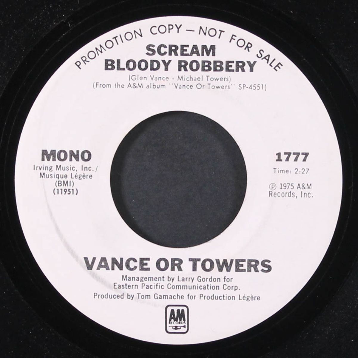 scream bloody robbery / mono by VANCE OR TOWERS
