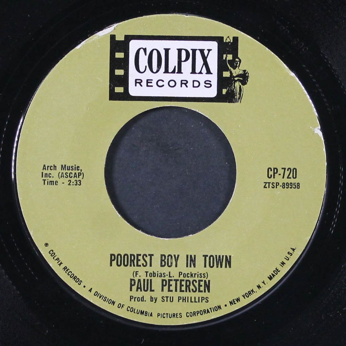 poorest boy in town / she rides with me by PAUL PETERSEN