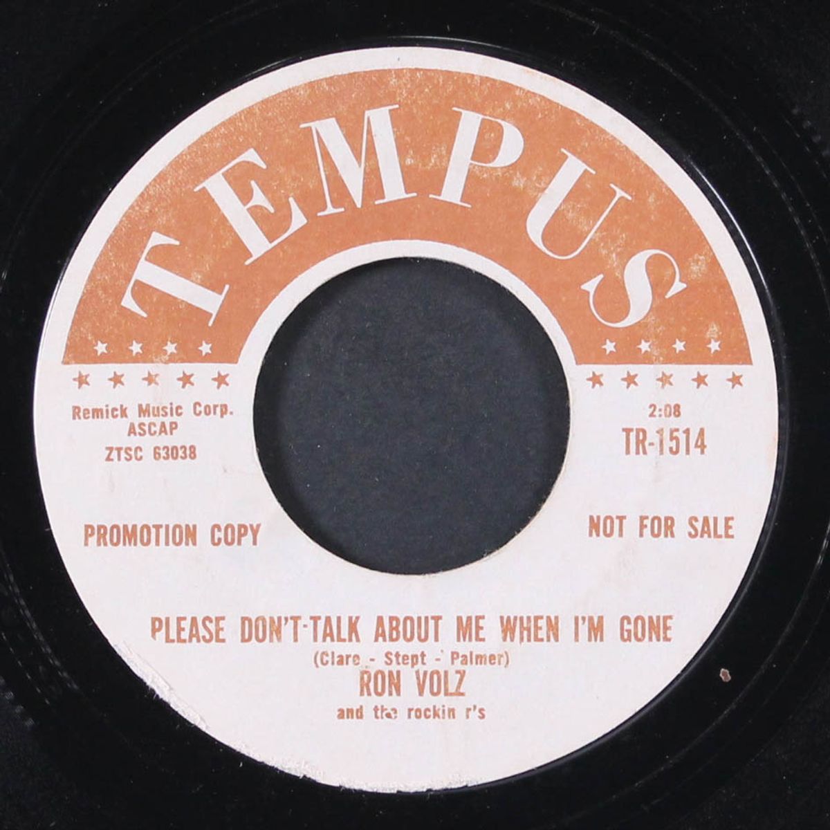 up in a dream / please don't talk about me when i'm gone by RON VOLZ & ROCKIN' R'S