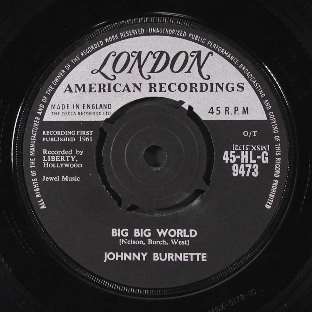 big big world / the fool by JOHNNY BURNETTE