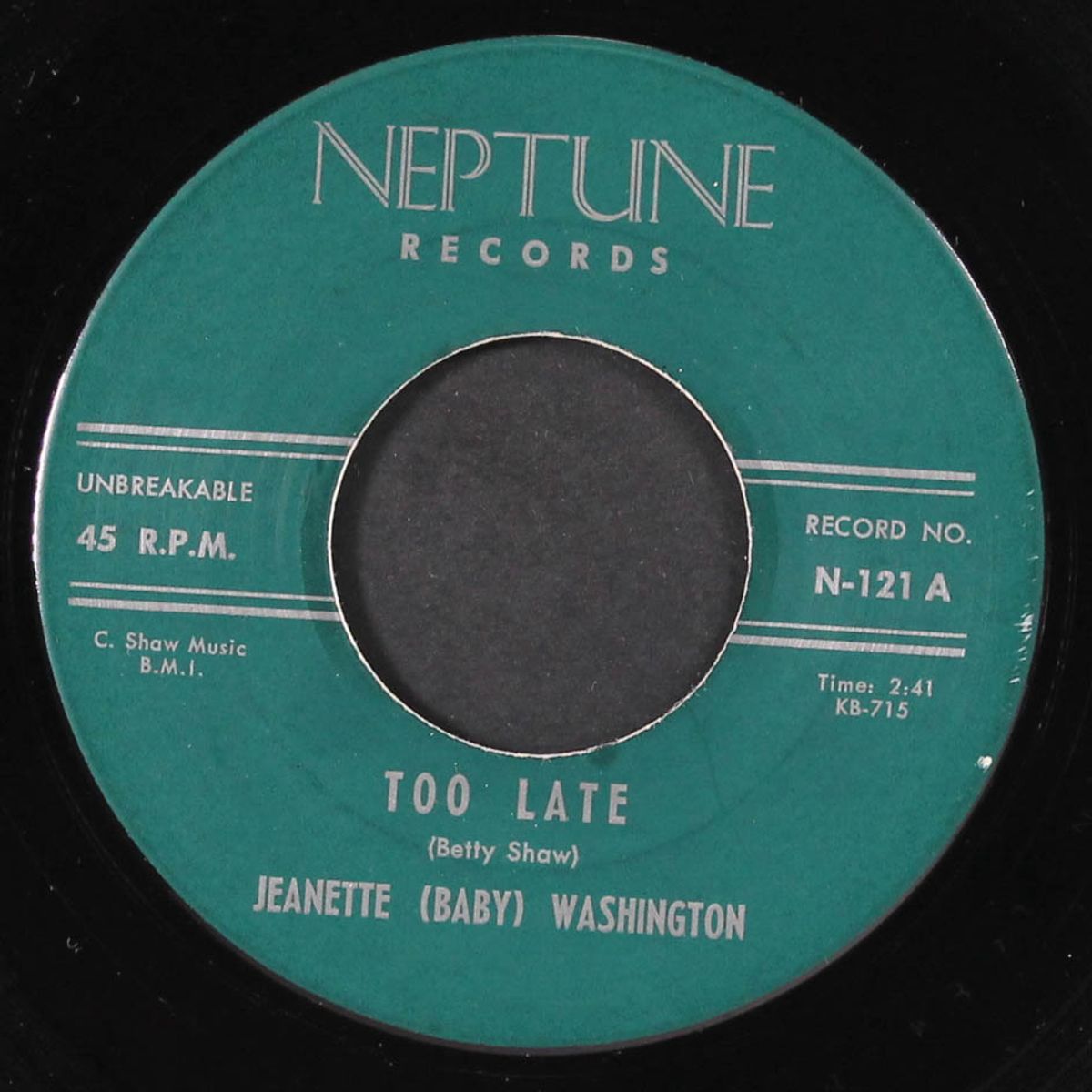 too late / move on by JEANETTE (BABY) WASHINGTON
