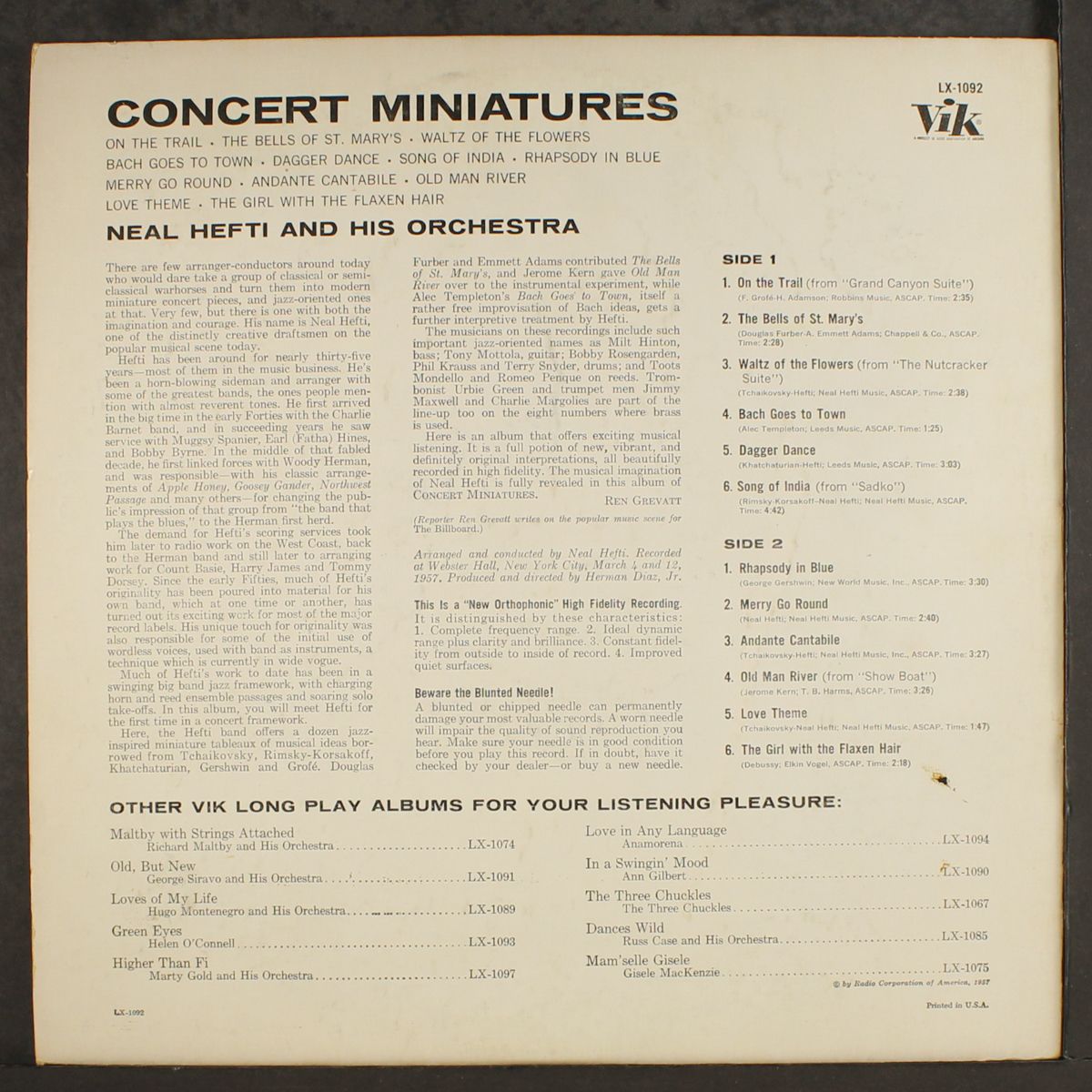 concert miniatures by NEIL HEFTI