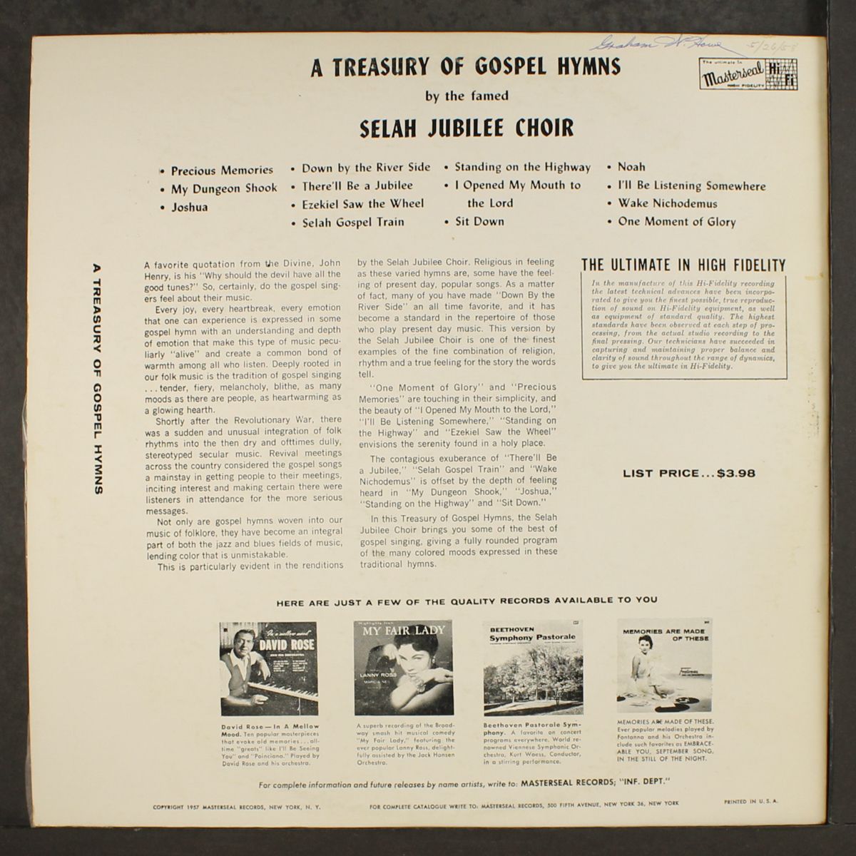a treasury of gospel hymns by SELAH JUBILEE CHOIR