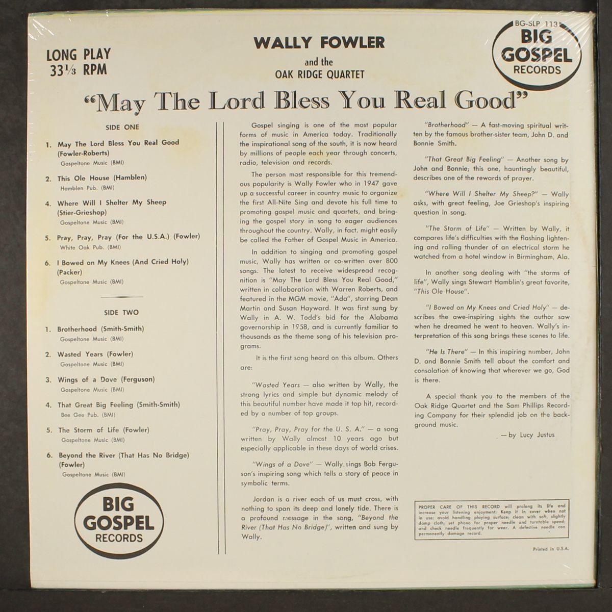 may the lord bless you real good by WALLY FOWLER