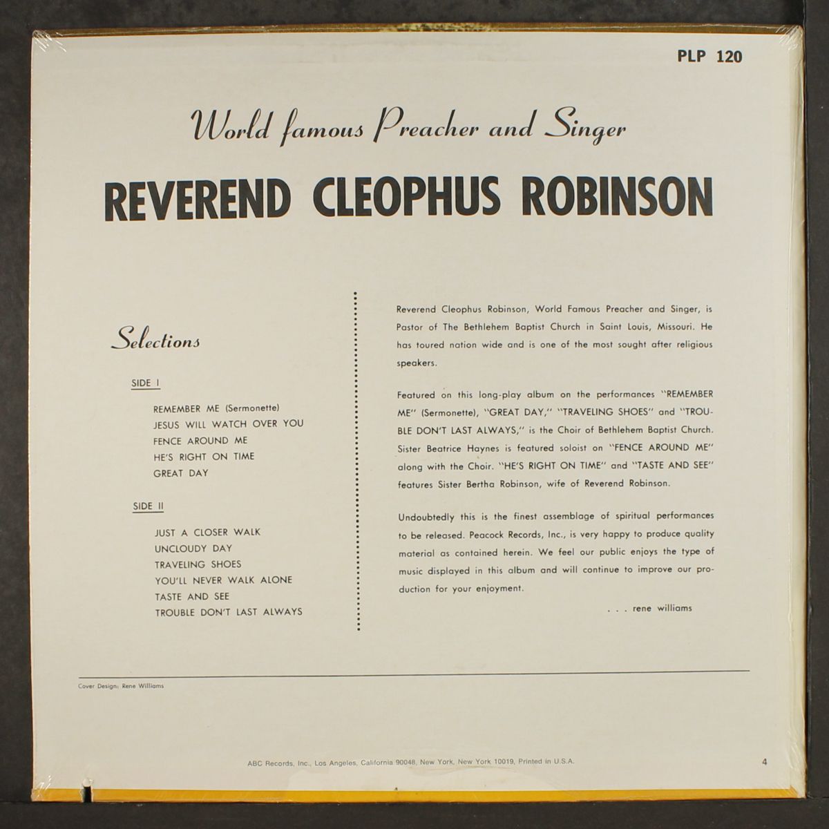 remember me by REV. CLEOPHUS ROBINSON