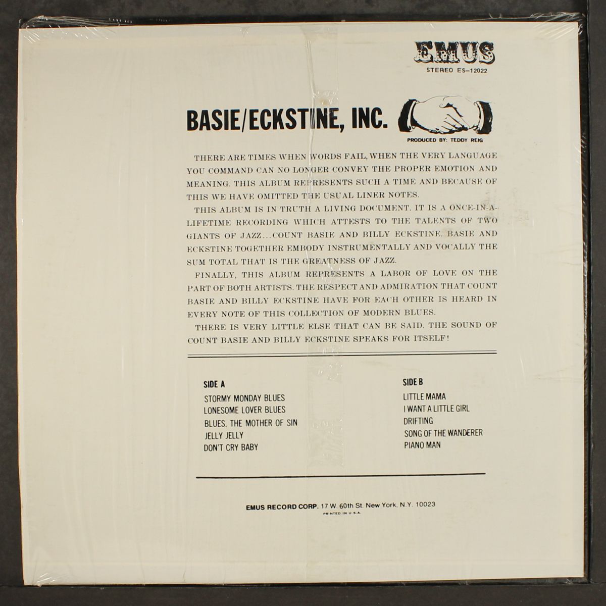incorporated by COUNT BASIE & BILLY ECKSTINE