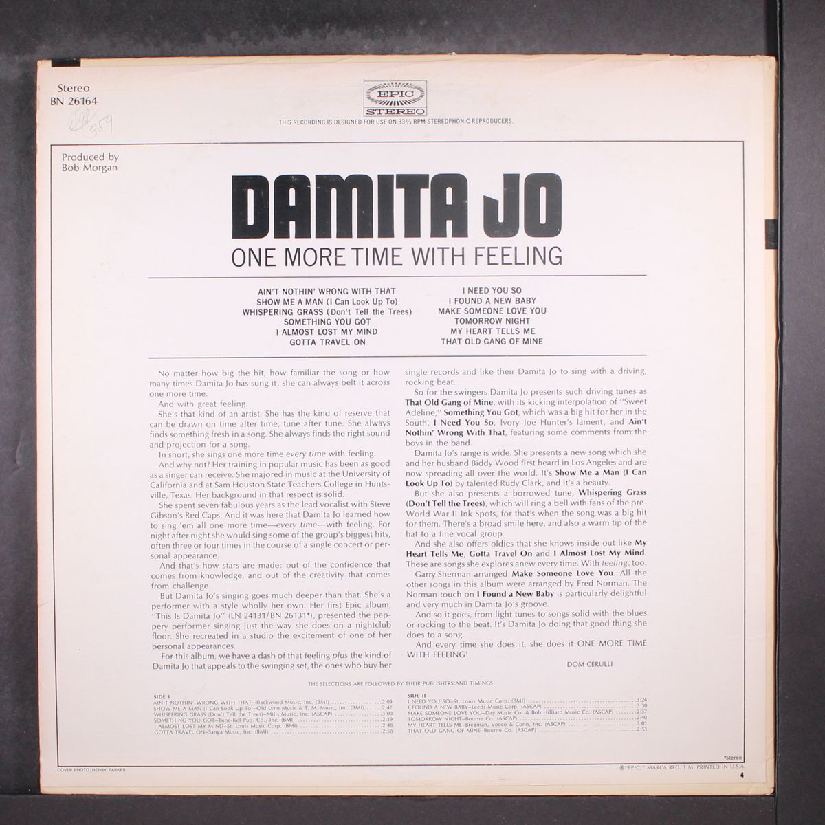 one more time with feeling by DAMITA JO