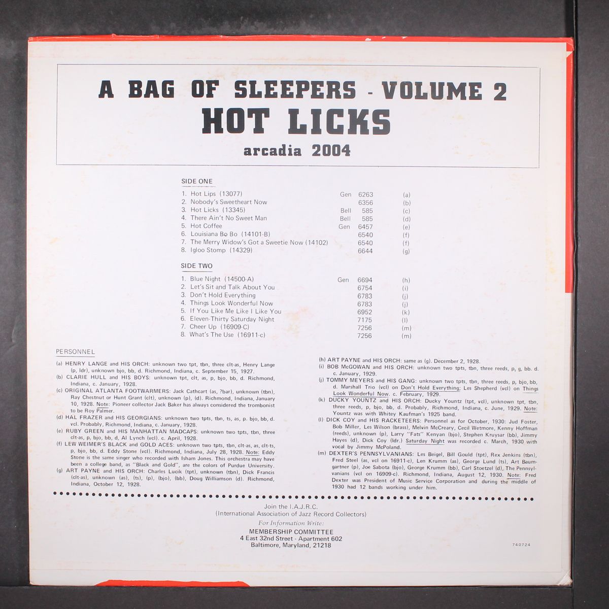 a bag of sleepers, vol. 2; hot licks by VARIOUS
