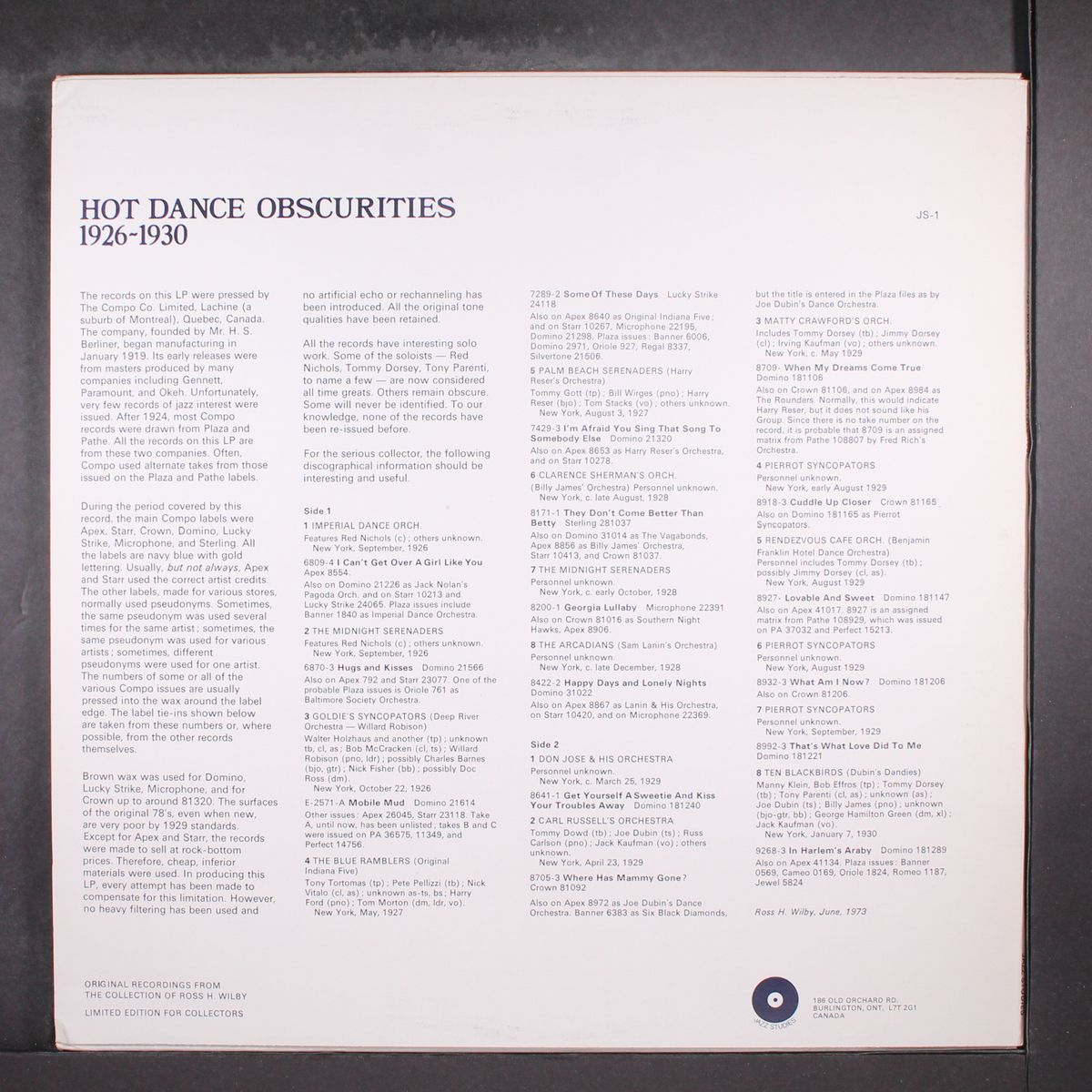 hot dance obscurities 1926-1930 by VARIOUS