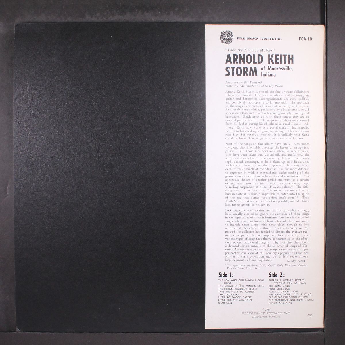 take the news to mother by ARNOLD KEITH STORM