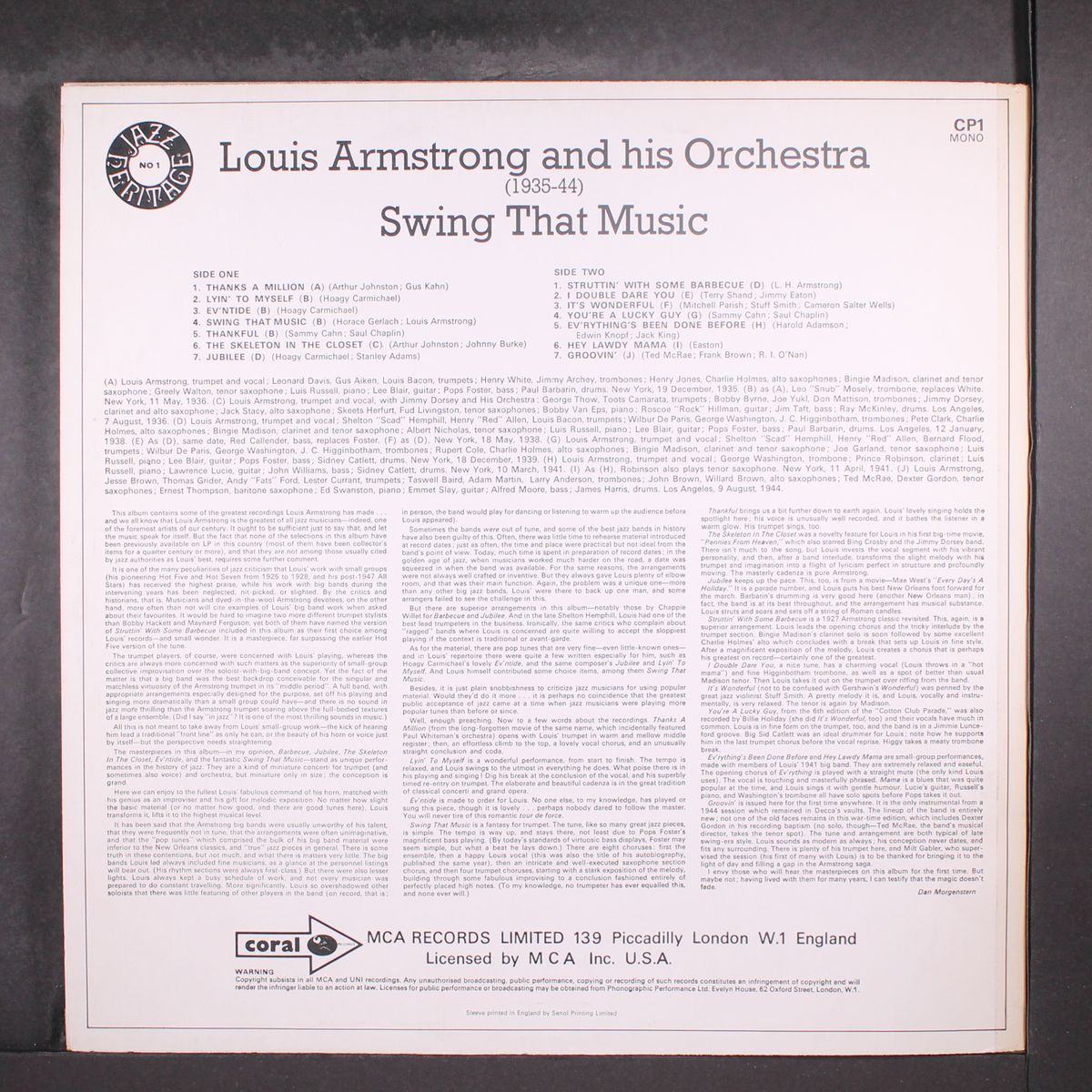 swing that music by LOUIS ARMSTRONG
