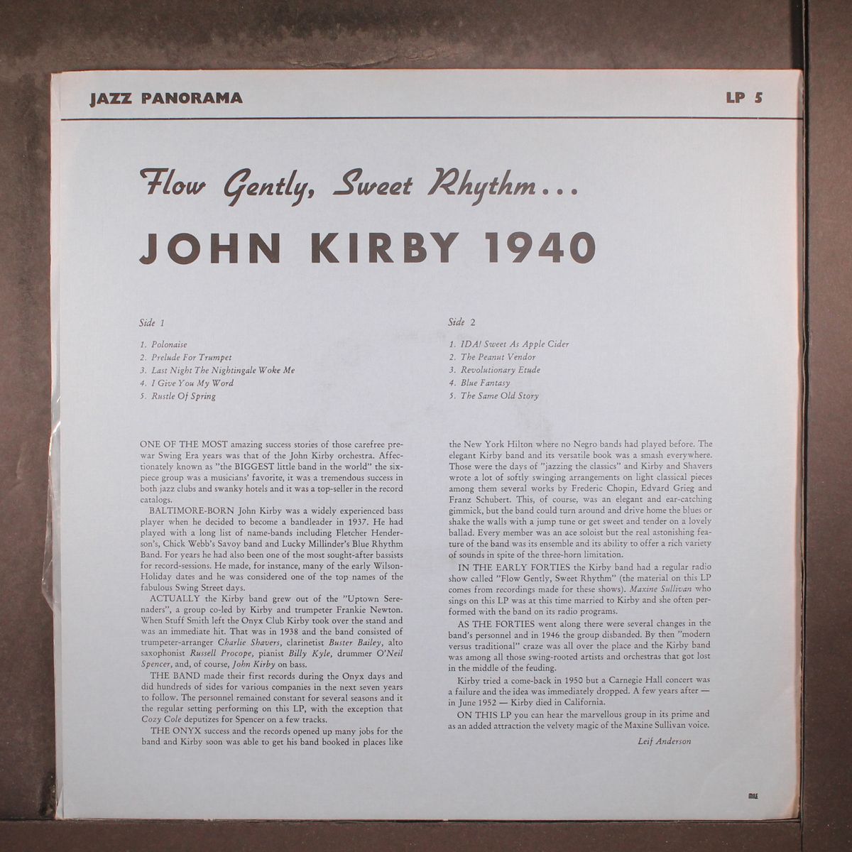 1940 - flow gently, sweet rhythm ... by JOHN KIRBY