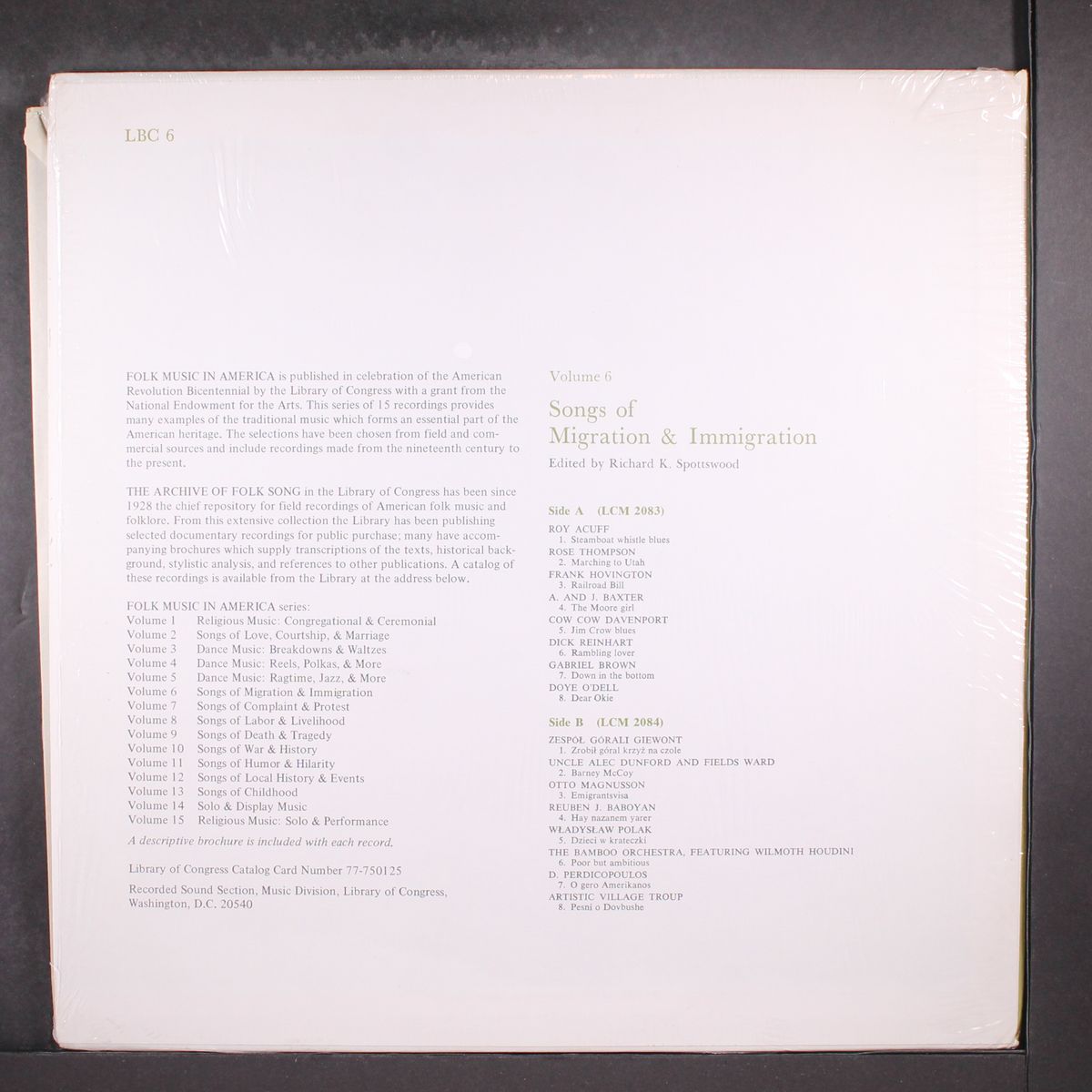 songs of migration & immigration by VARIOUS